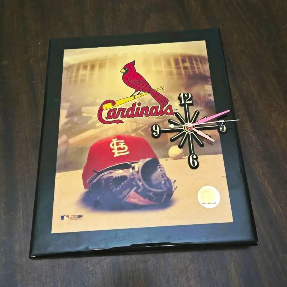 Vintage St. Louis Cardinals Plaque Wall Clock MLB Baseball Fan Cave Decor Retro